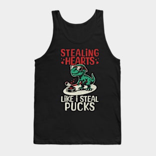 Stealing Heart Like I Steal Pucks Valentines Day Hockey Kids Tank Top